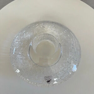 SOLD: Orrefors Crystal Discus Votive Scandinavian Glass Tea Light Candle Holder